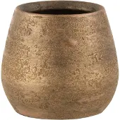 J-Line Cachepot irregulier rugueux ceramique or medium