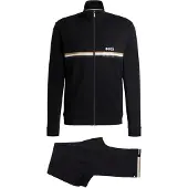 BOSS Ensemble de survêtement en coton stretch avec logo et bande emblématique