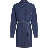 Calvin Klein Jeans Femmes, Robe, Robe chemise en jean Tencel pour femme, Bleu, (M)