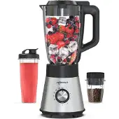 Safecourt Kitchen Blender - - Mixeur Smoothie puissant - 1000W - 1.5L - noir/métal