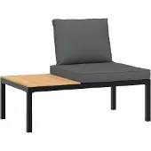 vidaXL Banc de jardin avec coussins Noir Aluminium