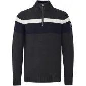 FQ1924 Pull-over 'EDVIN' bleu marine / gris / rouge sang / blanc