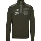 FQ1924 Pull-over 'ERLONG' vert foncé / blanc