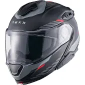 NEXX X.Lifetour Globe, casque rabattable ,Mat Noir/Gris/Rouge ,M