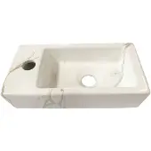 Wiesbaden Rhea S mini fontaine gauche 36,5 x 18 x 9 cm céramique carrara 32.5496