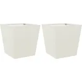 vidaXL Jardinières 2 pcs blanc 40x40x40 cm acier