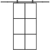 vidaXL Porte coulissante avec ferrure 102x205 cm Verre ESG & aluminium