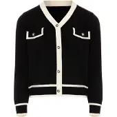 NAEMI Cardigan noir / blanc