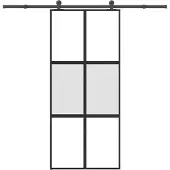 vidaXL Porte coulissante avec ferrure 90x205 cm verre trempé & aluminium