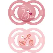 Mam Perfect Tétine silicone rose 16 mois et + 2 pc(s) Sucette(S)