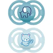 Mam Perfect Tétine Silicone Bleu 16 mois et + 2 pc(s) Sucette(S)