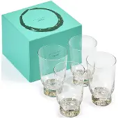 Serax Feast by Ottolenghi glas 330 ml Stripes Gold 4 stuks (B0821301-4), Bocal de conservation, Or, Transparent