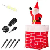 Monzana Père Noël cheminée gonflable lumineux 178cm