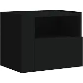 vidaXL Table de chevet murale noir 45x30x35 cm