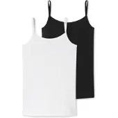 Schiesser Maillot de corps noir / blanc