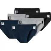 Schiesser Slip bleu marine / gris / noir / blanc