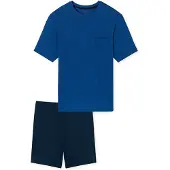 Schiesser Pyjama Schiesser Homme 181155 Indigo Blue-Taille 52