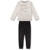 Sanetta Pyjama noir / blanc cassé