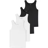 Schiesser Maillot de corps noir / blanc