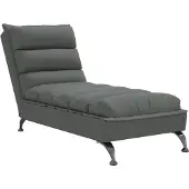 vidaXL Chaise longue avec coussin Tissu gris foncé