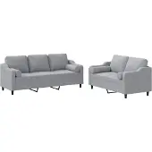 vidaXL Ensemble de canapés 2 pièces avec coussins Tissu gris clair