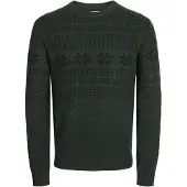 Jack & Jones Pull-over 'JJXmas Gabriel' sapin / noir