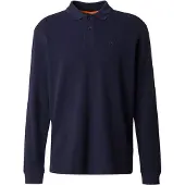 BOSS pour homme. 50520710 Polo en coton avec structure en maille marine (M), Casuel, Manche longue