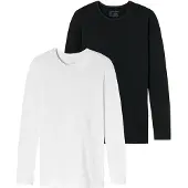 Schiesser T-Shirt noir / blanc