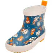 Playshoes Bottes en caoutchouc marron / pétrole / orange / blanc