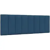 vidaXL Coussin de tête de lit "Hanko" bleu 140 cm Tissu