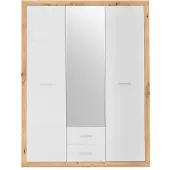 Die Möbelfundgrube Storck 151 cm, 3 portes et 2 tiroirs avec miroir - Chêne Artisan/Blanc