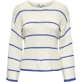 ONLY Pull-over 'ONLGeena' bleu / blanc cassé