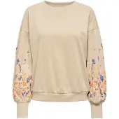 ONLY Sweat-shirt 'ONLBrooke' beige clair / bleu marine / marron / orange
