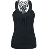 RED by EMP Top de - Dos Nageur Avec Dentelle - XS - XXL - pour Femme - noir - Taille XXL