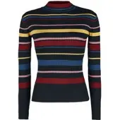 Voodoo Vixen Pull tricoté de - Pull Col Roulé Leah - L - XL - pour Femme - multicolore - Taille XL