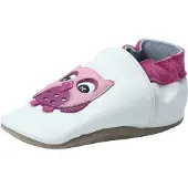 Beck Pantoufle 'Kleine Eule' mauve / cyclamen / noir / blanc