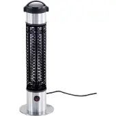 Beliani Radiateur électrique court noir avec aluminium argenté 800 watts accessoires balcon moderne