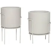 Hubsch Pots Structure Blanc (lot De 2) | 990903