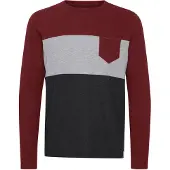 INDICODE JEANS T-Shirt 'Matheo' bleu marine / gris chiné / rouge carmin