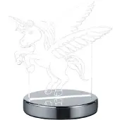TRIO LED Licorne Lampe de table KARO optique 3D, couleur de lumière réglable, hauteur 17cm