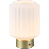 RL LIVE YOUR LIGHT Lampe de table LED Lord, blanc et laiton, 2 W, blanc chaud, 100 lm, verre, dimensions : 19,5 x 13 x 13 cm, IP20, RL