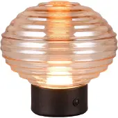 TRIO Lampe de table LED Earl noir et ambre 2 W, blanc chaud, 100 lm, verre, dimensions : 14,5 x 15,5 x 15,5 cm, IP20, RL