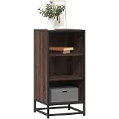 vidaXL Sideboard brun imitation chêne 35,5x35x76 cm bois composite métal