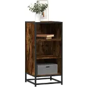 vidaXL Sideboard chêne fumé 35,5x35x76 cm bois composite et métal