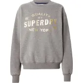 Superdry Luxe Metallic Logo Sweatshirt Gris XS Femme