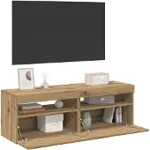 vidaXL Armoires TV avec lampes LED 2 pcs. Chêne Artisan Matériaux dérivés du bois