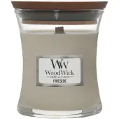 Woodwick Fireside Au Coin Du Feu bougie parfumée avec mèche en bois 85 g