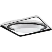 Eglo Plafonnier LED Benalauria, plafonnier, lampe plafond à intensité variable, acier noir, plastique blanc chaud-blanc froid, 45 x 45 cm