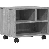 vidaXL Support d'imprimante à roulettes Gris Sonoma 41x32x34,5 cm