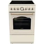 Gorenje GECS5B70CLI, Voln stojící sporák, slonová kost, Otoné ovládání, Pední deska, Sklokeramický, 4 zóny, Retro design